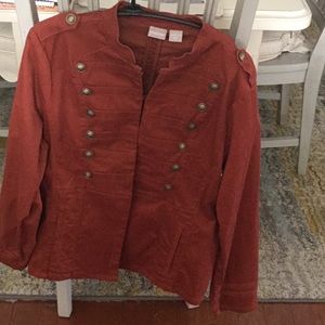 Military style jacket, rust color size 2 Chicos